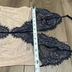 Victoria's Secret Victoria’s Secret V Wire Beige And Blue Lace V-String Teddy Bodysuit Size Medium Photo 11