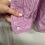 Beach Lunch Lounge Shirt Womens XL Pink White Stripe Button Up Office Casual Photo 4