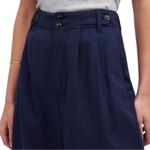 Madewell  Women’s Size 6 Navy Blue The Harlow Wide Leg Linen Blend Pants Photo 4