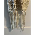 Boutique Women’s  Crochet Cream High Low Shawl Duster Fringe Sz S Photo 5