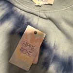 Hippie Rose  Blue Crew Neck Sweater with Artistic Tie-Dye Photo 5