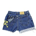 Lee Vintage Jean Shorts Custom Boho Floral Cottagecore Coquette Festival 30" Photo 1