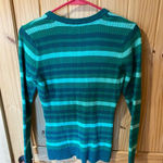 basic editions  green striped sweater sweater size small Photo 3
