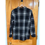 Ralph Lauren Lauren  Wool Plaid Shirt Jacket L Black Gray Shacket 100% Wool Photo 3