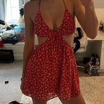 Apricot Lane Red floral cut out mini dress  Photo 0