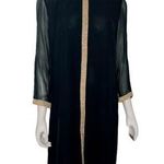 Forever Young GLORIA SWANSON Puritan 1960's Black & Gold Sheer Sleeve Dress Photo 0