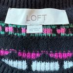 Loft Holidays Christmas Sweater Long Sleeve Black Multi Color Size XS Photo 2