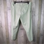 Talbots  Size 20W Green/White Striped Cropped Pants Faux Back Pockets Belt Loops Photo 1