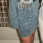 SheIn Denim Sequin Jacket  Fringe Photo 0