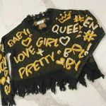 Full Circle Trends Cropped Frayed Knit VNeck Sweater Pretty Print Women's Medium Photo 1