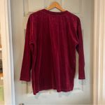 Carreau Sport Women's M Vintage 90s Burgundy Red Velvet Velour Jacket Cardigan Size M Photo 2