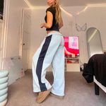 Edikted contrast panel sweatpants light blue wide leg Photo 4