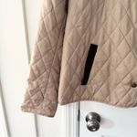 Laura Ashley Beige Diamond Quilted Button Chore Jacket Brown Corduroy Trim Large Photo 4