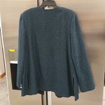 St. John ππ Open Front Basketweave Knit Tweed Boucle Jacket Green Black XL NWT Photo 1