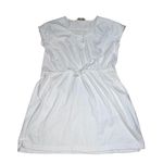 Woolrich  Solid White Tie Waist Scoop Neck Short Sleeved Women’s Dress size XL Photo 8