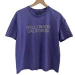 ZARA Bling Hollywood California Graphic Tee T-Shirt Purple Small Photo 0