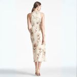 Sachin & Babi Lisandra Satin Crêpe Floral Midi Dress Eggshell Venetia Petals Size 2 Photo 2