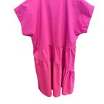 Sandra Darren NWT Nordstrom Asymmetric Tiered Dress Short Sleeve, Hot Pink Large Photo 10