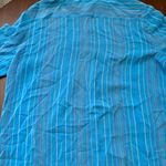 Evan Picone 100% Silk Button Down Shirt Blue Striped Women's Size 12 Casual Photo 6