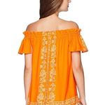 Show Me Your Mumu Show Me Your MuMu Orange White Woodstock Tassel Tunic Printed Top Size M… Photo 4