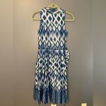 Anne Klein sleeveless collared blue ikat dress sz 0 Photo 3