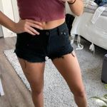 American Eagle Black Denim Shorts Distressed Photo 0