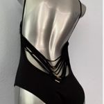 Victoria's Secret   Low Strappy Back Black Sexy One Piece Swim Suit; size L Photo 0