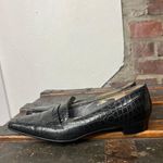 Talbots Vintage Croc Embossed BlackLeather loafers Minimalist Preppy Size 7 Photo 7