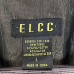 ELCC Vintage Embroidered Taffeta Blazer Jacket Gray Large Button Front Photo 14