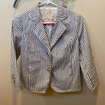 Arden B . Jacket White with blue pinstripe & gold metallic threading EUC Photo 0
