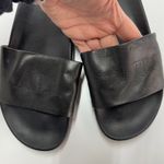 ALLSAINTS Sandals Womens EU 39 US 9 Karli Black Leather Perforated Logo Slides Photo 6