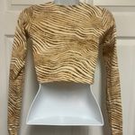 Motel Stripe Hollow-Out Long Sleeve Cropped Top Photo 8