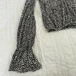 ZARA Black & White Pattern Ruffle Blouse Photo 2