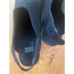 Eileen Fisher  Black‎ Suede Leather Open Toe Slingback Cork Heel Mules Photo 2