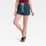 Universal Threads Universal Thread Womens Denim Pull On Shorts Elastic Waist Drawstring Blue M Photo 3