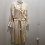 ZARA  Cream Textured Rope-Belt Tunic Dress Size L Photo 1