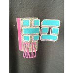 Vintage 80s 90s Ho Skis 1/4 Zip Tunic Sweatshirt Black Neon Pink Blue L Size L Photo 3