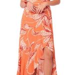 Band of the Free Burnt Orange Floral Wrap Maxi Dress Size XS Summer Flowy Party Photo 0