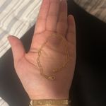 24k Gold plated Small Paperclip texture link Bracelet Photo 5