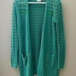 Anthropologie Far Away From Close by Anthro. Open Front Knit Cardigan Green Sz XS Photo 0