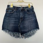 Free People Bailey Raw Hem Fringe Denim Jean Asymmetrical Mini Skirt Size 27 Photo 0