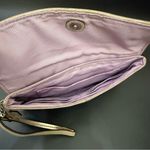 Coach  Champagne Gold Shimmer Metallic Pleated Leather Wristlet Wallet Photo 3