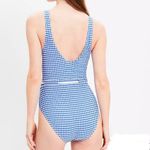 Ann Taylor NWT  LOFT Beach Blue Gingham Rope Tie Waist One Piece Swimsuit MEDIUM‎ Photo 2
