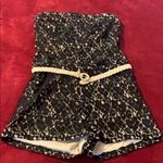 Delia's 🛍 Delia’s Black Lace and Cream Romper with Belt Size S Photo 0
