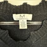 Magaschoni Burnout V-Neck Sweater Distressed Hem Witchy Indie Moody Baddie Photo 1