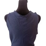 SAGA Made in Italy Ruffle Hem Midi Maxi Linen Dress Blue Size S/M Quiet Luxury Photo 7