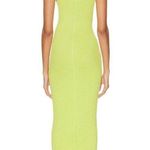Enza Costa Silk Rib Tank Midi Dress in Kiwi Large Womens Stretchy Bodycon Photo 1