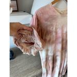 ALC Frank A.L.C. Jess Pink Cotton Puff Sleeve Crew Neck Tie Dye Mini Dress Size Small Photo 3