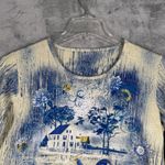 John‎ Maxwell Womens L Blue Yellow Farmhouse Graphic Cottagecore Rustic Novelty Size L Photo 3