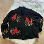Heirloom Collectibles Vintage 2004 Christmas Sequin Cardinal Print Petite Large Black Size undefined Photo 0